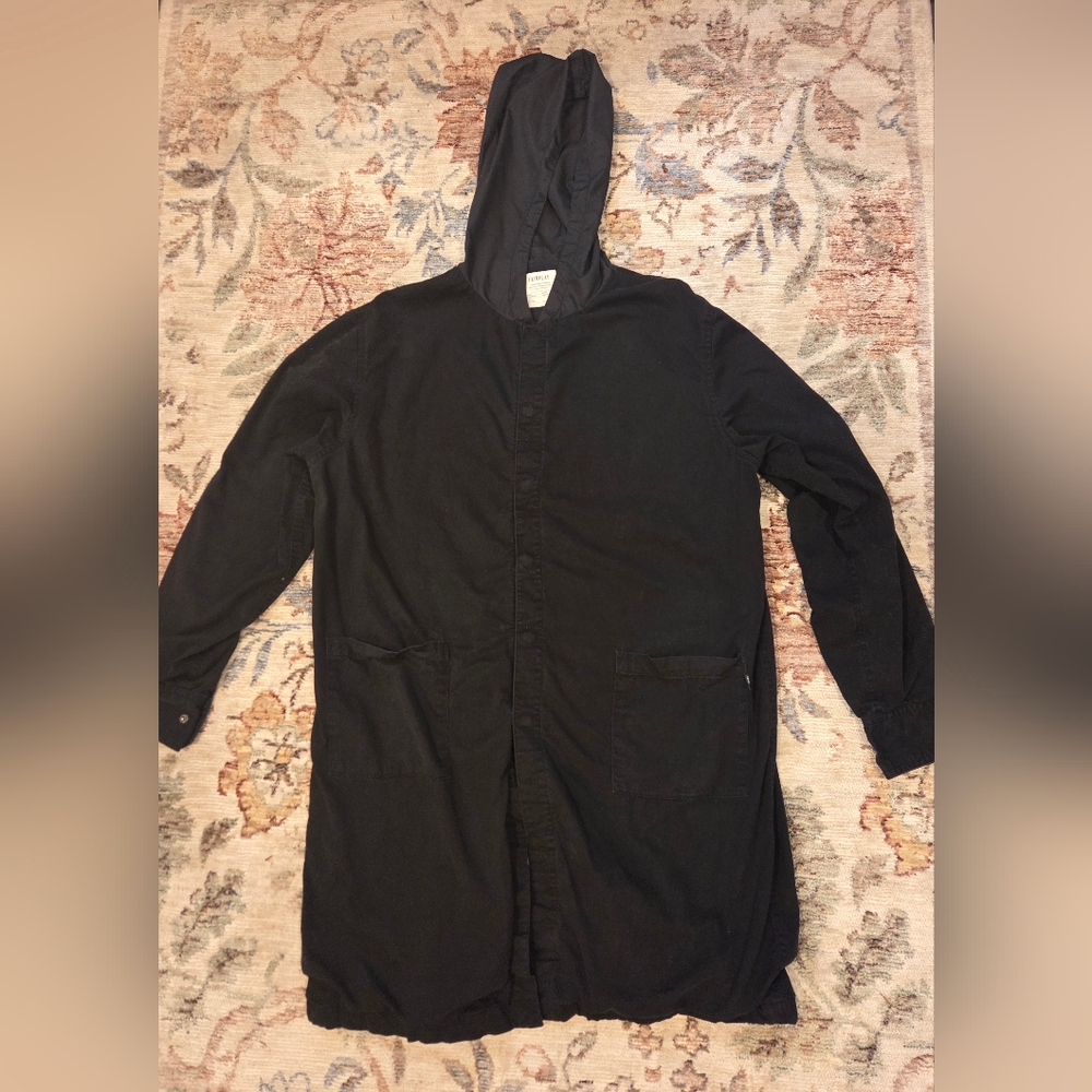 FairPlay Men's Black Hooded Trench Coat